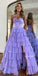 Lavender A-line Adorable Chiffon Sweetheart Long Prom Dresses, FC7035