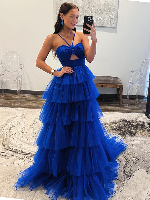 Royal Blue Sweetheart A-line Backless Tulle Long Dresses, FC7045 Dairy Bridal Royal Blue Sweetheart A-line Backless Tulle Long Dresses, FC7045 Dairy Bridal