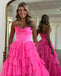 Lavender A-line Adorable Chiffon Sweetheart Long Prom Dresses, FC7035