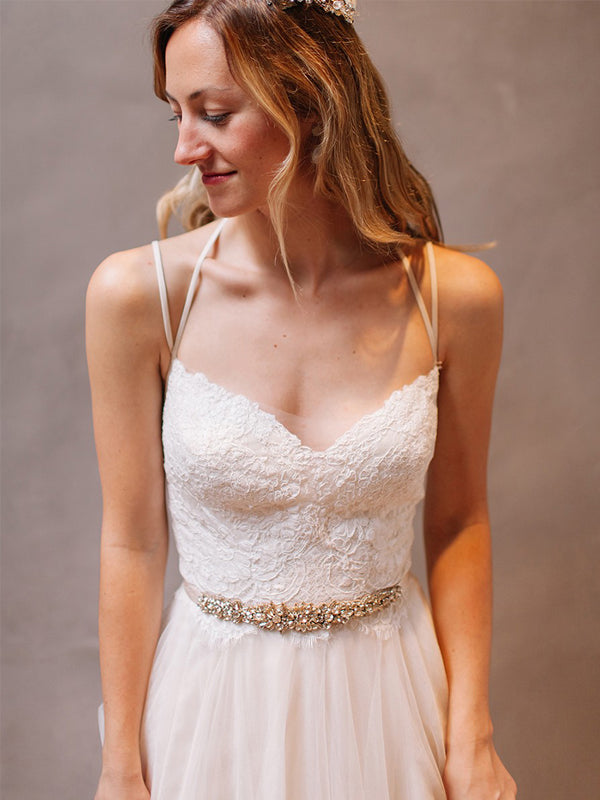 Sexy V-neck Open Back Mermaid Long Sleeve White Lace Tulle Wedding Party Dresses, WD0012
