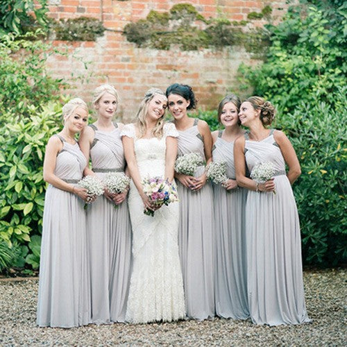 Long A-Line Chiffon Bridesmaid Dress, Sleeveless Beaded Bridesmaid Dre Dairy Bridal Long A-Line Chiffon Bridesmaid Dress, Sleeveless Beaded Bridesmaid Dre Dairy Bridal