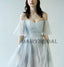Charming Off the Shoulder Printed Backless A-Line Vintage Prom Dresses, D101