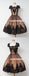 Newest Cap Sleeve Black Lace Homecoming Dress, Tulle A-Line Backless Homecoming Dress, D1319