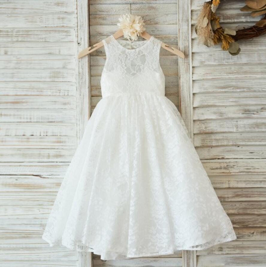 Ivory Cute Lace Flower Girl Dresses, Open Back Little Girl Dresses, FG Dairy Bridal Ivory Cute Lace Flower Girl Dresses, Open Back Little Girl Dresses, FG Dairy Bridal