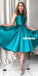 Honest A-line Knee-length Satin Backless Homecoming Dress, FC1444