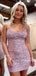 Spaghetti Straps Sequin Sexy Backless Homecoming Dress, HC015