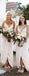 Sexy Slit Spaghetti Straps V-Neck Sheath Backless Long Bridesmaid Dress, FC1705