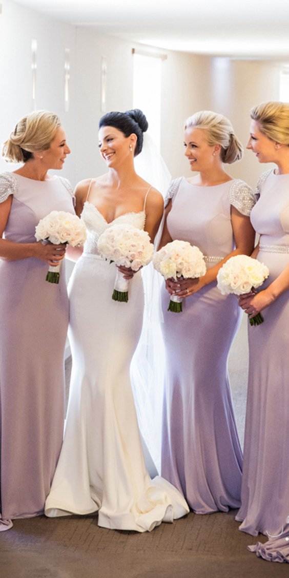 Cap Sleeve Sheath Beaded Backless Jersey Long Bridesmaid Dresses, FC17 Dairy Bridal Cap Sleeve Sheath Beaded Backless Jersey Long Bridesmaid Dresses, FC17 Dairy Bridal