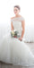 Off Shoulder Mermaid Tulle Backless Pleated Wedding Dresses, FC1790
