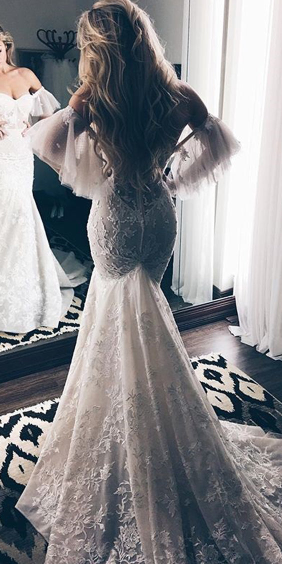 backless lace sheath dress Summer Long Sheath Spaghetti Straps Lace Backless Beach Wedding Dress Demodresses