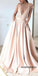 Cap Sleeve A-line Satin Beaded Inexpensive Long Tulle Prom Dresses, FC1973
