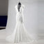 Best Sale Cap Sleeves Sexy Deep V Neck Lace Backless Wedding Dresses with Short Train,220020