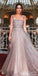 Gold Sparkly Sequin Backless A-Line Cheap Sleeveless Prom Dresses, FC2092