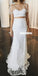 Two Pieces Lace Mermaid Short Sleeve Satin Wedding Dresses, FC2147