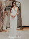 Simple Spaghetti Straps Satin Slit Low-Back Wedding Dresses, FC2162