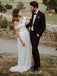 Off Shoulder A-line Satin Special Designed Elegant Wedding Dresses, FC2201