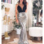 Sparkly Sequin Mermaid Backless Jersey Deep V-neck Prom Dress, FC2213