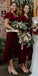 High-Low Velvet A-line V-neck Simple Tea-Length Bridesmaid Dress, FC2222