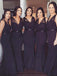 Black Mermaid Jersey Sleeveless Tulle Floor-Length Backless Bridesmaid Dress, FC2268