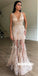 Charming Mermaid Lace Sleeveless Tulle Elegant Prom Dresses, FC2287
