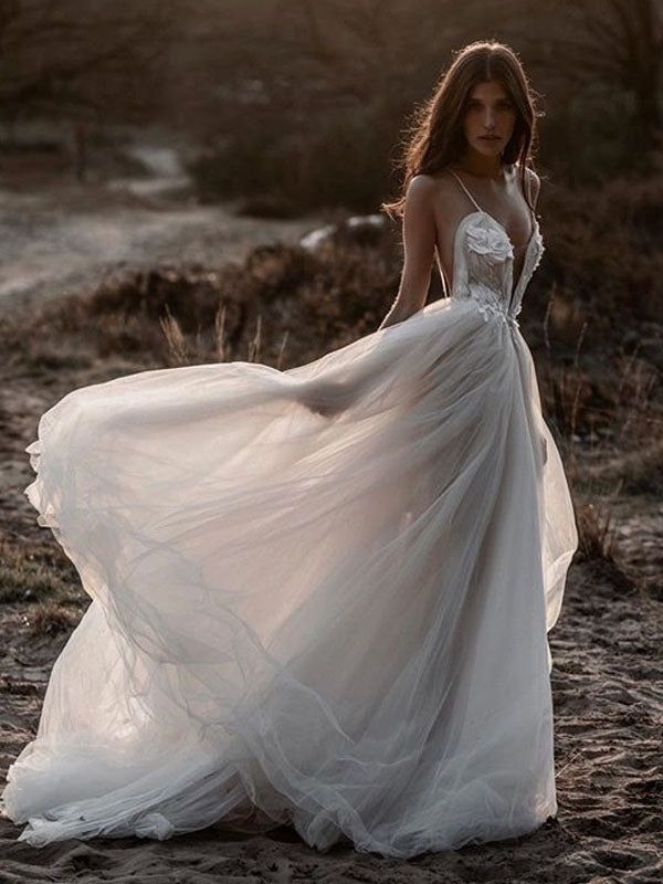inexpensive a line wedding dresses Simple Ivory Satin Vintage A-line Princess Wedding Dresses With Pockets, MW698