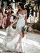 Sweetheart Lace Backless Slit Mermaid Wedding Dresses, FC2629