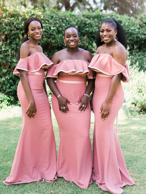 Off Shoulder Mermaid Backless Floor-Length Inexpensive Bridesmaid Dres Dairy Bridal Off Shoulder Mermaid Backless Floor-Length Inexpensive Bridesmaid Dres Dairy Bridal