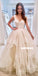 Honest A-line Organza Backless V-neck Wedding Dresses, FC2688