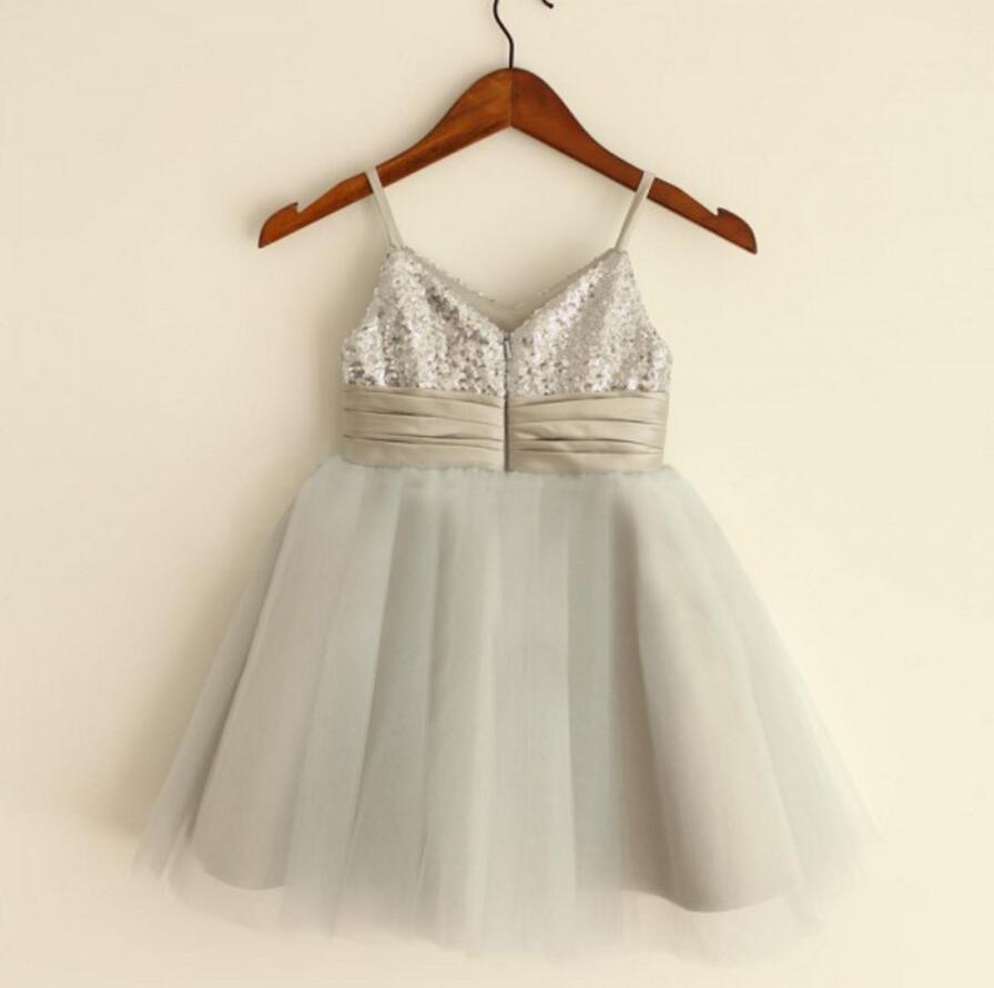 silver flower girl dresses Silver Flower Girl Dress,Lace Flower Girl Dress,Flower Girl Dress with Bow,FD00086, Child13 / White