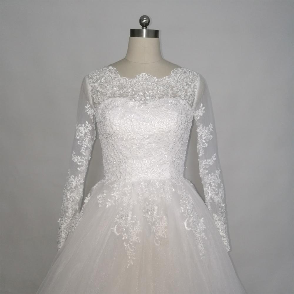 Long Wedding Dress, Lace Wedding Dress, Tulle Wedding Dress, Honest Bridal Dress, Long Sleeve Wedding Dress, Applique Custom Made Wedding Dress, LB0273