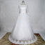 Long Wedding Dress, Lace Wedding Dress, Tulle Wedding Dress, Honest Bridal Dress, Long Sleeve Wedding Dress, Applique Custom Made Wedding Dress, LB0273