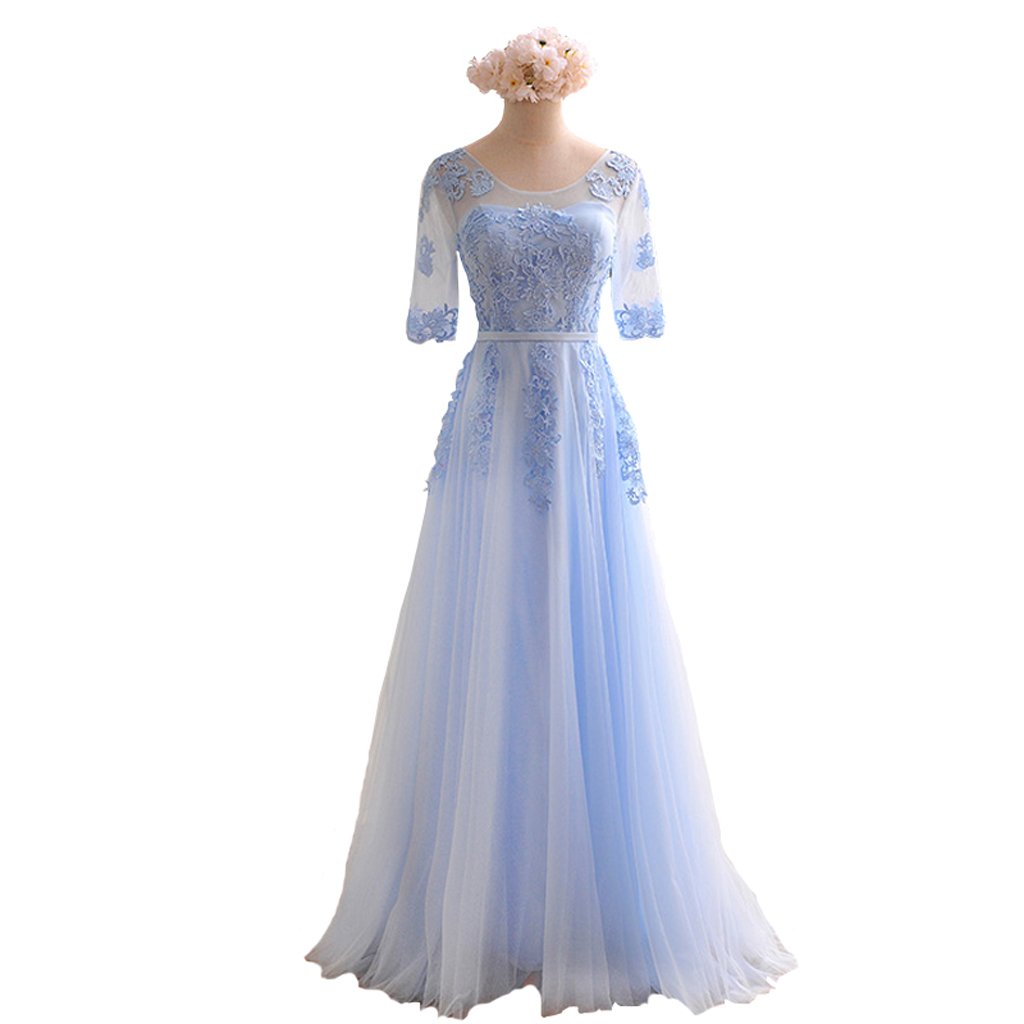Long Bridesmaid Dress, A-Line Bridesmaid Dress, Floor-Length Bridesmaid Dress, Tulle Dress for Wedding, Applique New Arrival Bridesmaid Dress, LB0294
