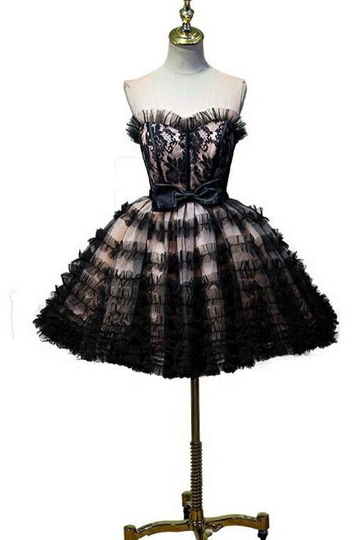 Black Lace Short Open Back Sexy Knee-Length Sleeveless Affordable Home Dairy Bridal Black Lace Short Open Back Sexy Knee-Length Sleeveless Affordable Home Dairy Bridal