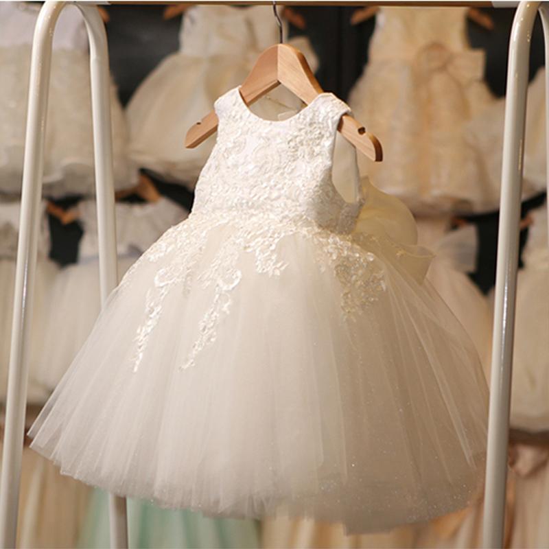 Ivory Round Neck Lace Tulle Flower Girl Dresses, Zip up Cute Little Gi Dairy Bridal Ivory Round Neck Lace Tulle Flower Girl Dresses, Zip up Cute Little Gi Dairy Bridal
