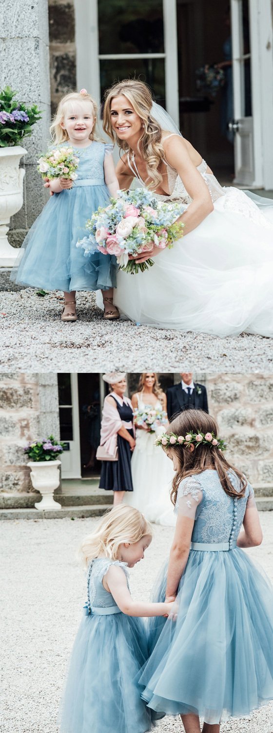 Blue Lace Top Tulle Flower Girl Dresses, Popular Cheap Junior Bridesma Dairy Bridal Blue Lace Top Tulle Flower Girl Dresses, Popular Cheap Junior Bridesma Dairy Bridal