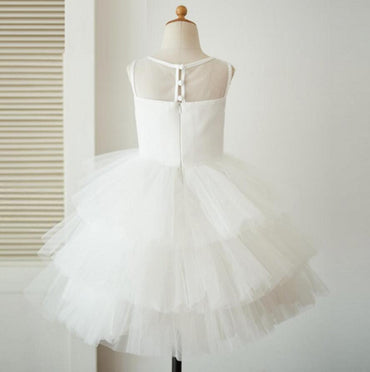 Lovely Sequin Grey Tulle Flower Girl Dresses, Zip Up Little Girl Dresses, FG080