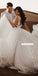 Charming Deep V-neck Tulle A-line Backless Lace Wedding Dress, FC3845