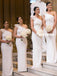 Fashion One Shoulder Backless Slit Bridesmaid Dress, FC3889