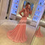 Pink Lace Prom Dress, Applique Chiffon Prom Dress, Sexy A-Line Prom Dress, D388