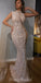 Luxury Sparkly Sequin Beaded Mermaid Long Sleeve Tulle Prom Dresses, FC4058