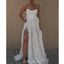 Black&White A-line Tulle Backless Elegant Long Satin Prom Dresses, FC4004