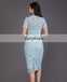 Blue Mismatched Bridesmaid Dress, Lace Bridesmaid Dress, D404