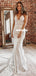 Stunning Mermaid Lace Sexy V-neck Sleeveless V-back Wedding Dresses, FC4358