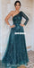 Gorgeous A-line One Shoulder Long Sleeve Sparkle Sequin Prom Dresses, FC4389