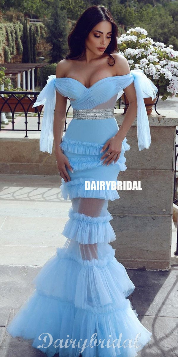 Newest Off Shoulder Tulle Mermaid Gorgeous Beaded Prom Dresses, FC4391 Dairy Bridal Newest Off Shoulder Tulle Mermaid Gorgeous Beaded Prom Dresses, FC4391 Dairy Bridal