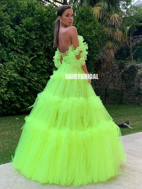 Charming Off Shoulder A-line Tulle Backless Puffy Prom Dresses, FC4423 Charming Off Shoulder A-line Tulle Backless Puffy Prom Dresses, FC4423