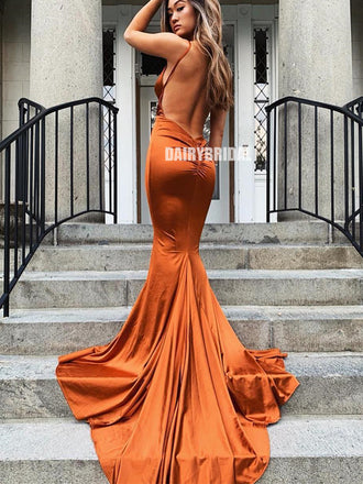 Red Chiffon Sweetheart A-line Sexy Slit Backless Prom Dresses, FC2331