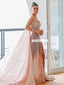Gorgeous Mermaid Sequin Sexy Slit Backless Sparkle Prom Dresses, FC4446