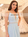Beaded A-Line Prom Dresses, Chiffon Spaghetti Straps Prom Dresses, D451