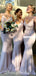 Sexy Mermaid V-neck Spaghetti Straps Pleated Bridesmaid Dress, FC4546